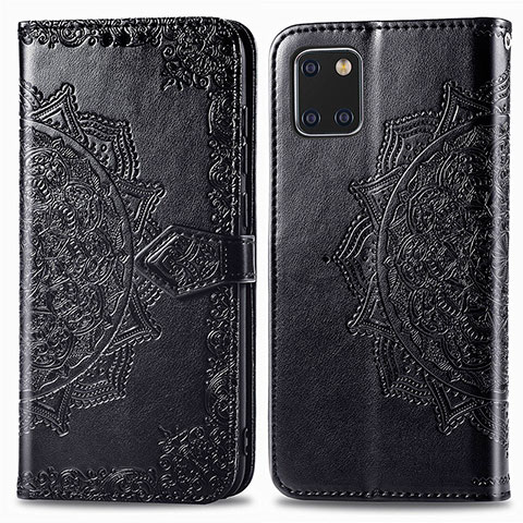 Coque Portefeuille Motif Fantaisie Livre Cuir Etui Clapet pour Samsung Galaxy M60s Noir