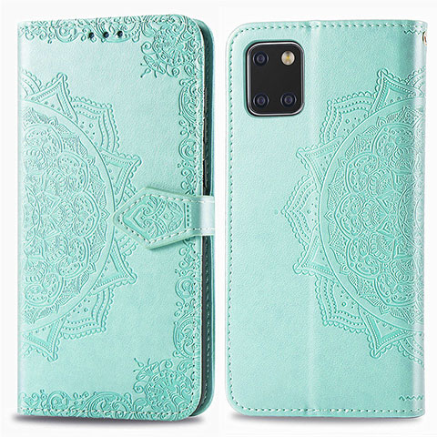 Coque Portefeuille Motif Fantaisie Livre Cuir Etui Clapet pour Samsung Galaxy M60s Vert