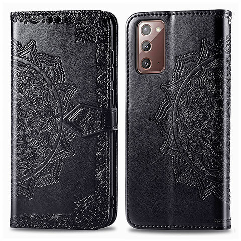 Coque Portefeuille Motif Fantaisie Livre Cuir Etui Clapet pour Samsung Galaxy Note 20 5G Noir