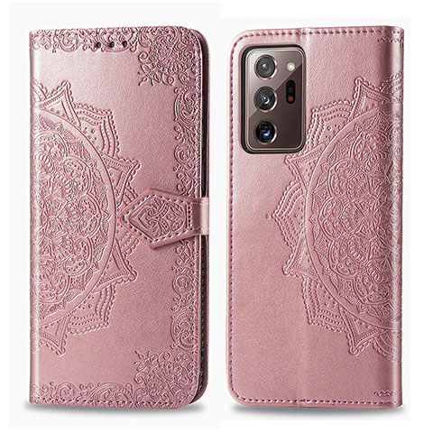 Coque Portefeuille Motif Fantaisie Livre Cuir Etui Clapet pour Samsung Galaxy Note 20 Ultra 5G Or Rose