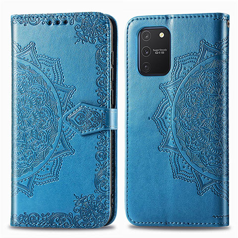 Coque Portefeuille Motif Fantaisie Livre Cuir Etui Clapet pour Samsung Galaxy S10 Lite Bleu