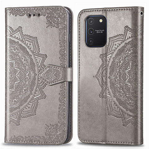 Coque Portefeuille Motif Fantaisie Livre Cuir Etui Clapet pour Samsung Galaxy S10 Lite Gris