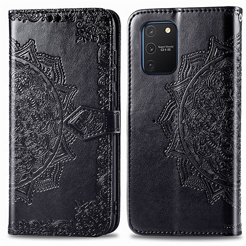 Coque Portefeuille Motif Fantaisie Livre Cuir Etui Clapet pour Samsung Galaxy S10 Lite Noir