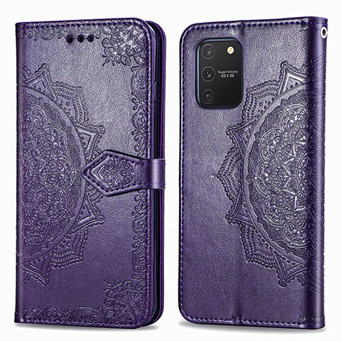 Coque Portefeuille Motif Fantaisie Livre Cuir Etui Clapet pour Samsung Galaxy S10 Lite Violet