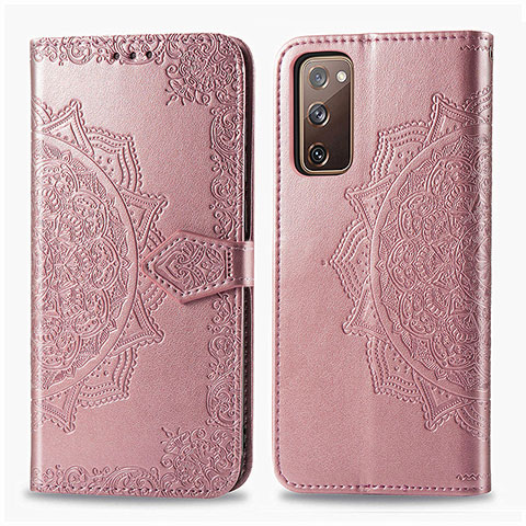 Coque Portefeuille Motif Fantaisie Livre Cuir Etui Clapet pour Samsung Galaxy S20 FE (2022) 5G Or Rose