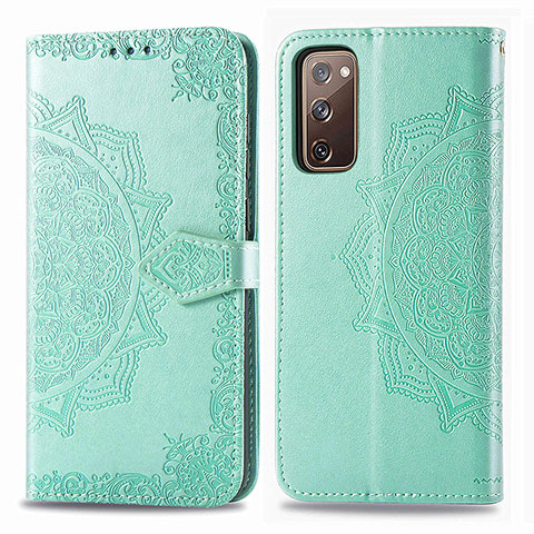 Coque Portefeuille Motif Fantaisie Livre Cuir Etui Clapet pour Samsung Galaxy S20 FE (2022) 5G Vert