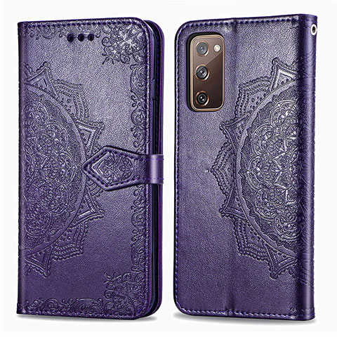 Coque Portefeuille Motif Fantaisie Livre Cuir Etui Clapet pour Samsung Galaxy S20 FE (2022) 5G Violet