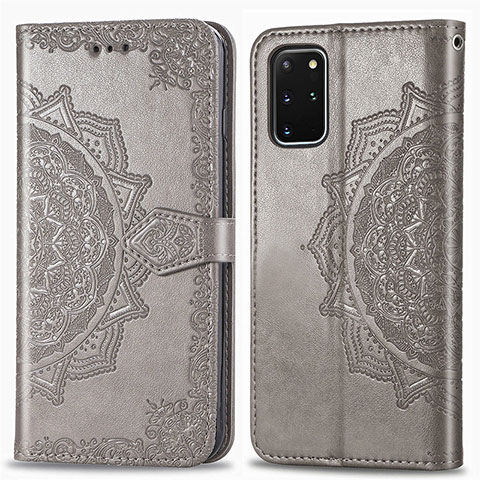 Coque Portefeuille Motif Fantaisie Livre Cuir Etui Clapet pour Samsung Galaxy S20 Plus 5G Gris