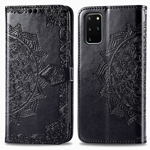 Coque Portefeuille Motif Fantaisie Livre Cuir Etui Clapet pour Samsung Galaxy S20 Plus 5G Noir