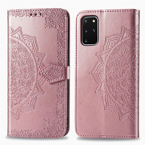 Coque Portefeuille Motif Fantaisie Livre Cuir Etui Clapet pour Samsung Galaxy S20 Plus 5G Or Rose