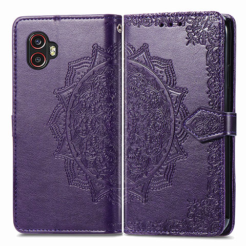 Coque Portefeuille Motif Fantaisie Livre Cuir Etui Clapet pour Samsung Galaxy XCover 6 Pro 5G Violet