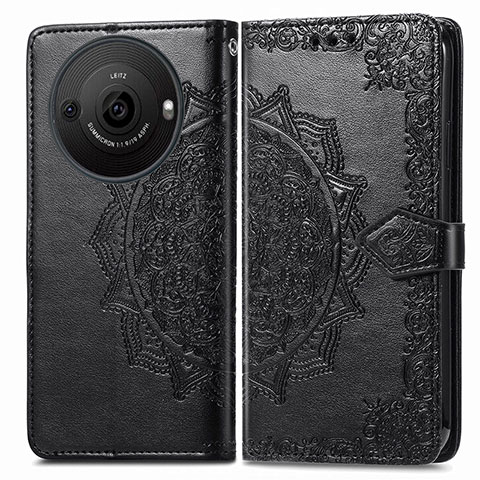 Coque Portefeuille Motif Fantaisie Livre Cuir Etui Clapet pour Sharp Aquos R8 Pro Noir