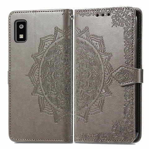 Coque Portefeuille Motif Fantaisie Livre Cuir Etui Clapet pour Sharp Aquos wish3 Gris