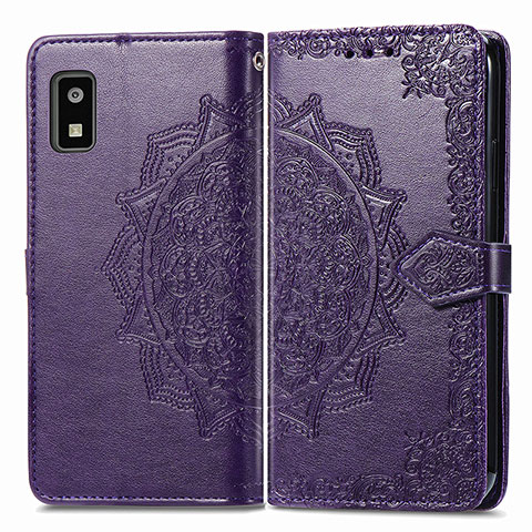 Coque Portefeuille Motif Fantaisie Livre Cuir Etui Clapet pour Sharp Aquos wish3 Violet