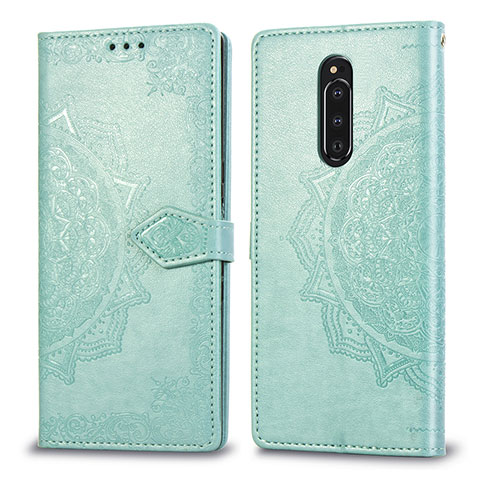 Coque Portefeuille Motif Fantaisie Livre Cuir Etui Clapet pour Sony Xperia 1 Vert