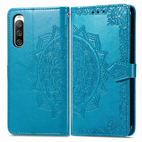 Coque Portefeuille Motif Fantaisie Livre Cuir Etui Clapet pour Sony Xperia 10 IV Bleu