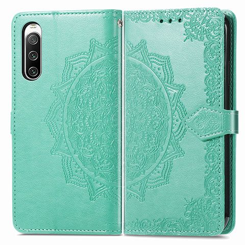 Coque Portefeuille Motif Fantaisie Livre Cuir Etui Clapet pour Sony Xperia 10 IV SO-52C Vert