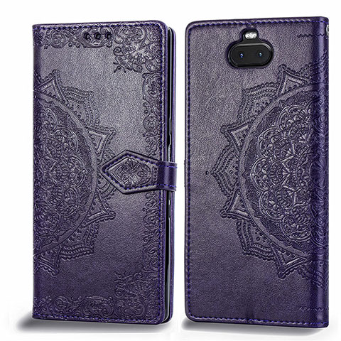 Coque Portefeuille Motif Fantaisie Livre Cuir Etui Clapet pour Sony Xperia 10 Plus Violet