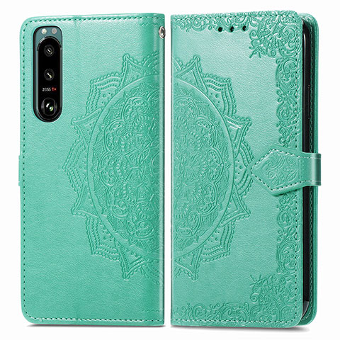 Coque Portefeuille Motif Fantaisie Livre Cuir Etui Clapet pour Sony Xperia 5 IV Vert