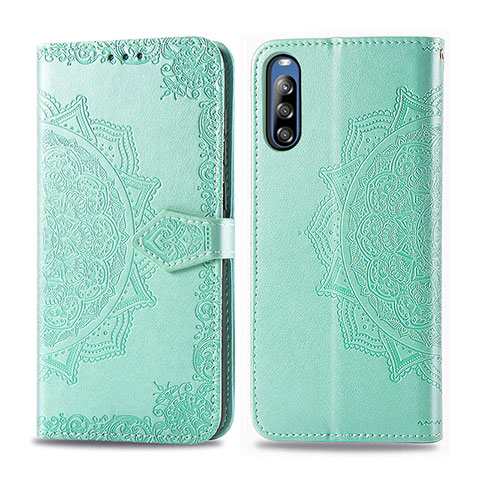 Coque Portefeuille Motif Fantaisie Livre Cuir Etui Clapet pour Sony Xperia L4 Vert