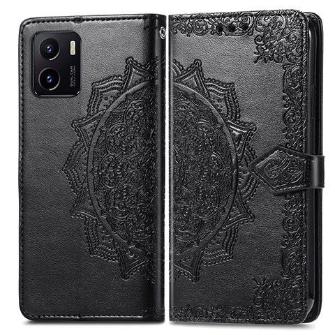 Coque Portefeuille Motif Fantaisie Livre Cuir Etui Clapet pour Vivo iQOO U5x Noir