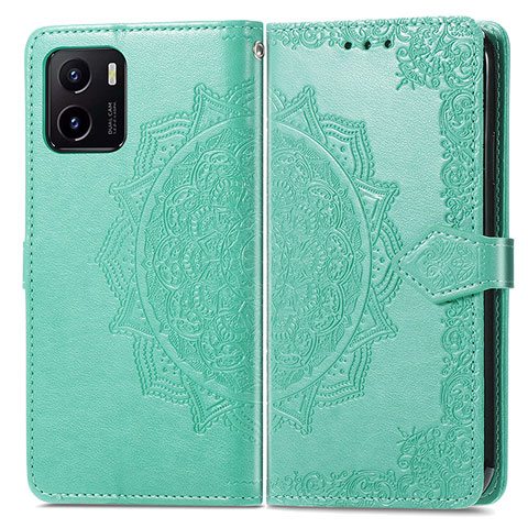 Coque Portefeuille Motif Fantaisie Livre Cuir Etui Clapet pour Vivo iQOO U5x Vert