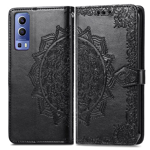 Coque Portefeuille Motif Fantaisie Livre Cuir Etui Clapet pour Vivo iQOO Z3 5G Noir