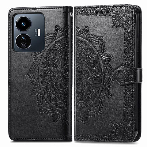 Coque Portefeuille Motif Fantaisie Livre Cuir Etui Clapet pour Vivo iQOO Z6 Lite 5G Noir