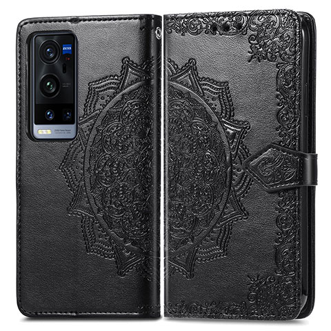 Coque Portefeuille Motif Fantaisie Livre Cuir Etui Clapet pour Vivo X60 Pro+ Plus 5G Noir