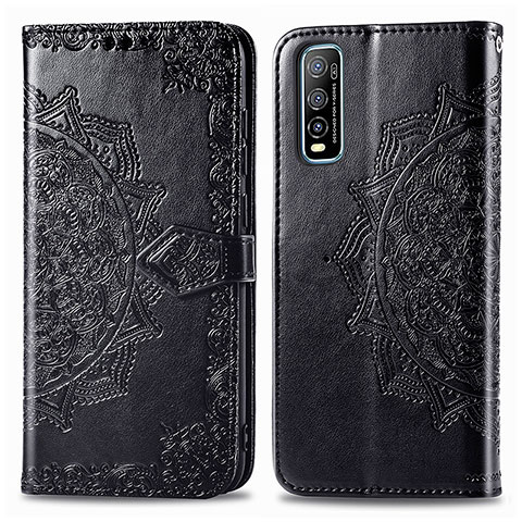 Coque Portefeuille Motif Fantaisie Livre Cuir Etui Clapet pour Vivo Y51s 5G Noir