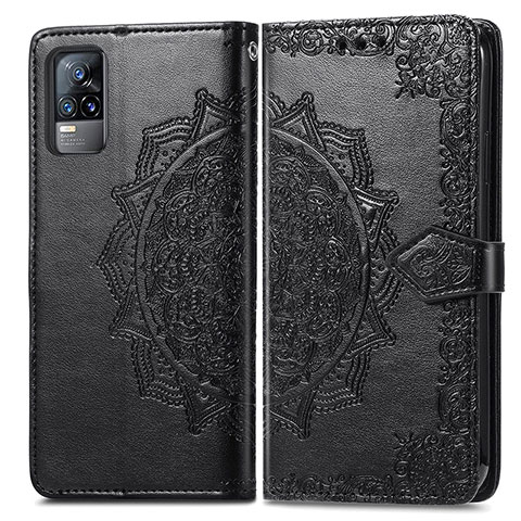 Coque Portefeuille Motif Fantaisie Livre Cuir Etui Clapet pour Vivo Y73 (2021) Noir