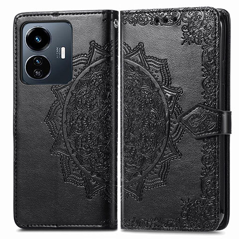 Coque Portefeuille Motif Fantaisie Livre Cuir Etui Clapet pour Vivo Y77e 5G Noir