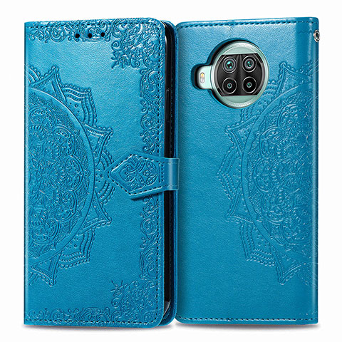 Coque Portefeuille Motif Fantaisie Livre Cuir Etui Clapet pour Xiaomi Mi 10i 5G Bleu