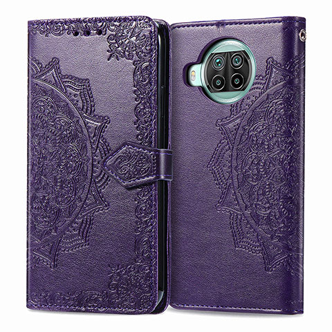 Coque Portefeuille Motif Fantaisie Livre Cuir Etui Clapet pour Xiaomi Mi 10i 5G Violet