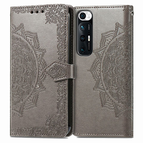 Coque Portefeuille Motif Fantaisie Livre Cuir Etui Clapet pour Xiaomi Mi 10S 5G Gris