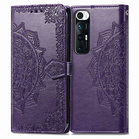 Coque Portefeuille Motif Fantaisie Livre Cuir Etui Clapet pour Xiaomi Mi 10S 5G Violet