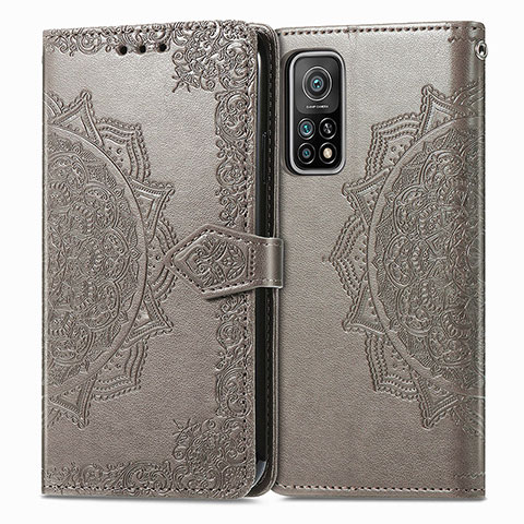 Coque Portefeuille Motif Fantaisie Livre Cuir Etui Clapet pour Xiaomi Mi 10T Pro 5G Gris