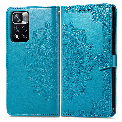 Coque Portefeuille Motif Fantaisie Livre Cuir Etui Clapet pour Xiaomi Mi 11i 5G (2022) Bleu