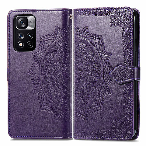 Coque Portefeuille Motif Fantaisie Livre Cuir Etui Clapet pour Xiaomi Mi 11i 5G (2022) Violet