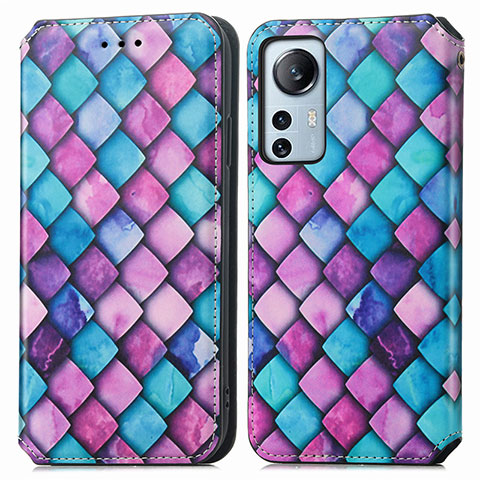 Coque Portefeuille Motif Fantaisie Livre Cuir Etui Clapet pour Xiaomi Mi 12 Lite 5G Violet