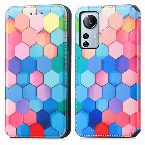 Coque Portefeuille Motif Fantaisie Livre Cuir Etui Clapet pour Xiaomi Mi 12 Pro 5G Bleu