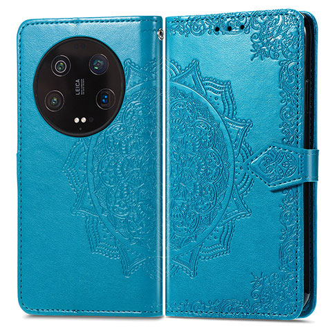 Coque Portefeuille Motif Fantaisie Livre Cuir Etui Clapet pour Xiaomi Mi 13 Ultra 5G Bleu