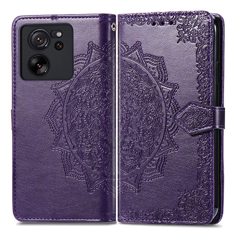 Coque Portefeuille Motif Fantaisie Livre Cuir Etui Clapet pour Xiaomi Mi 13T Pro 5G Violet