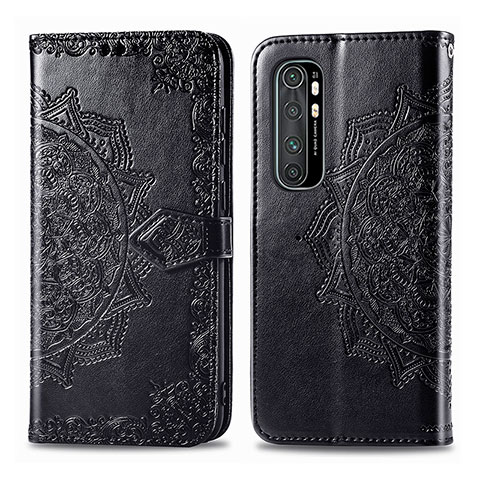 Coque Portefeuille Motif Fantaisie Livre Cuir Etui Clapet pour Xiaomi Mi Note 10 Lite Noir