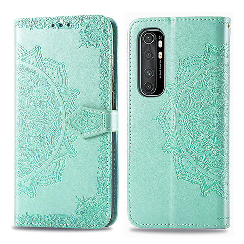 Coque Portefeuille Motif Fantaisie Livre Cuir Etui Clapet pour Xiaomi Mi Note 10 Lite Vert