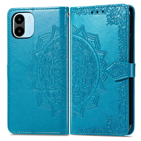 Coque Portefeuille Motif Fantaisie Livre Cuir Etui Clapet pour Xiaomi Poco C51 Bleu