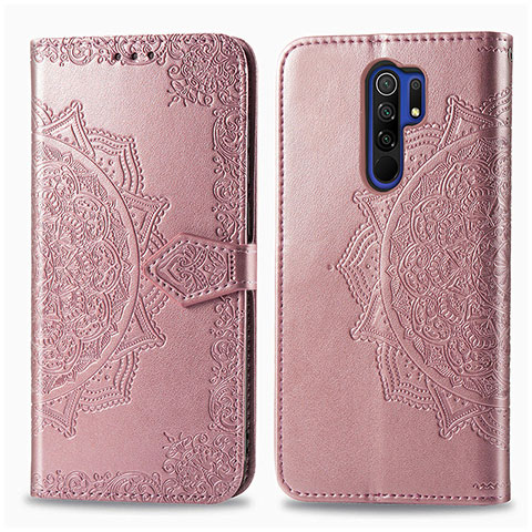 Coque Portefeuille Motif Fantaisie Livre Cuir Etui Clapet pour Xiaomi Poco M2 Or Rose