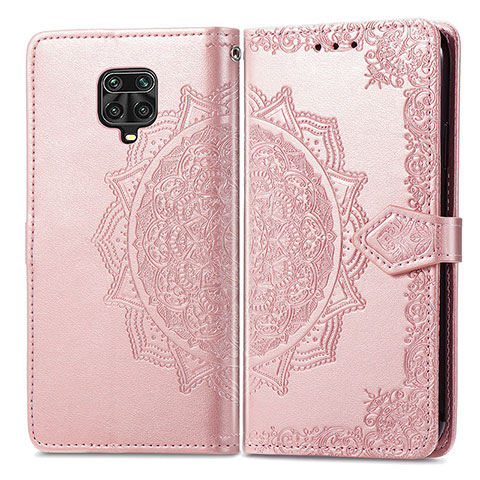 Coque Portefeuille Motif Fantaisie Livre Cuir Etui Clapet pour Xiaomi Poco M2 Pro Or Rose