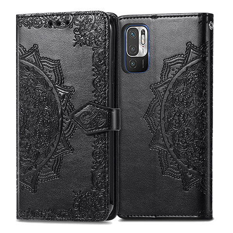 Coque Portefeuille Motif Fantaisie Livre Cuir Etui Clapet pour Xiaomi POCO M3 Pro 5G Noir