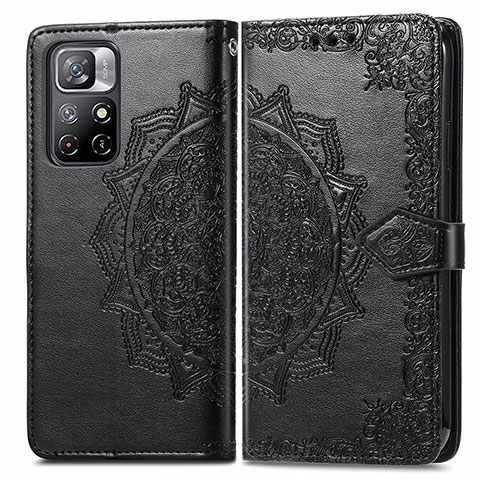 Coque Portefeuille Motif Fantaisie Livre Cuir Etui Clapet pour Xiaomi Poco M4 Pro 5G Noir